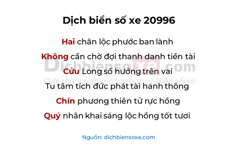 Dịch thơ biển số 20996