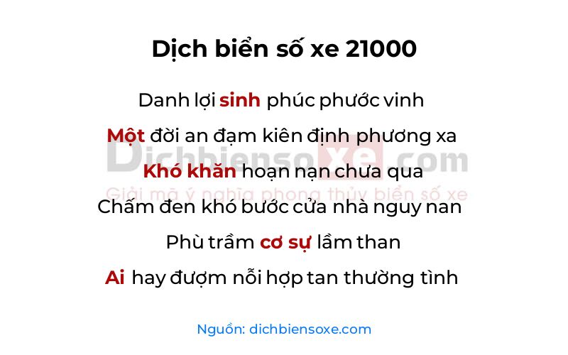 Dịch thơ biển số 21000