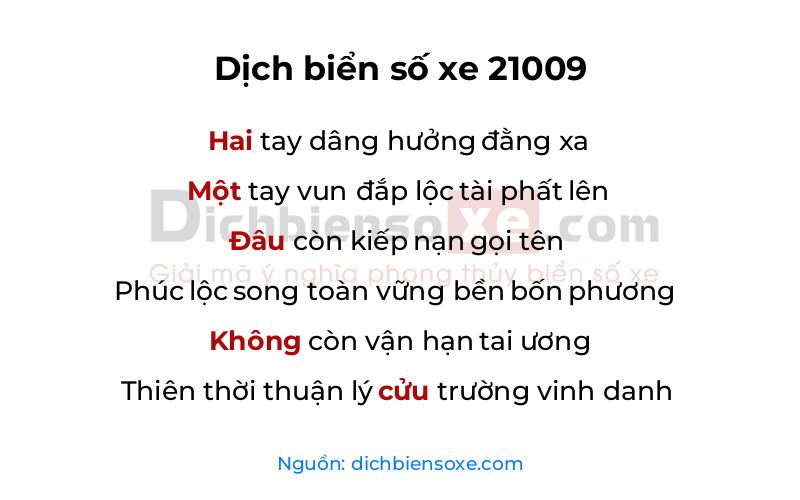 Dịch thơ biển số 21009