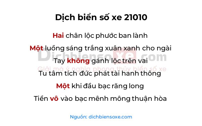 Dịch thơ biển số 21010
