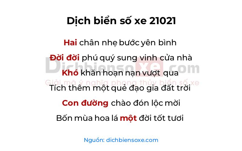 Dịch thơ biển số 21021