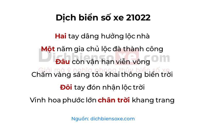 Dịch thơ biển số 21022
