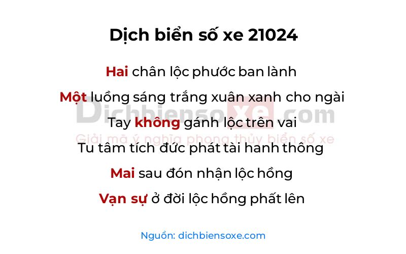 Dịch thơ biển số 21024