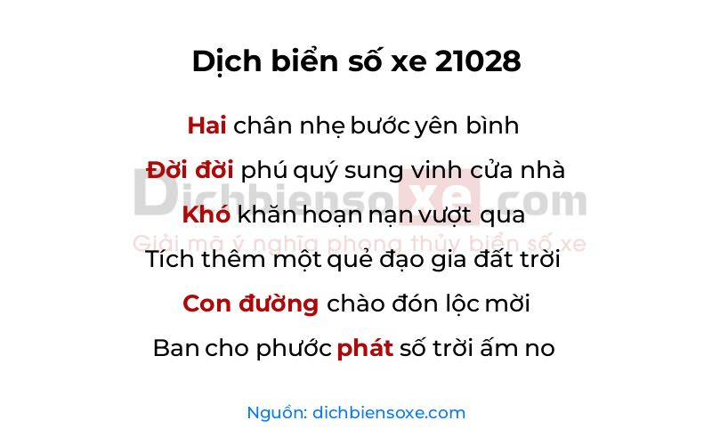 Dịch thơ biển số 21028