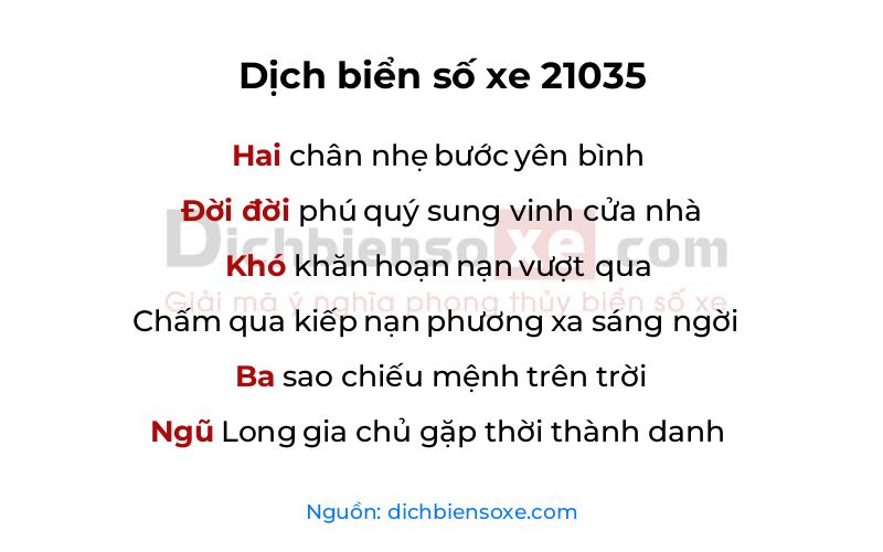 Dịch thơ biển số 21035