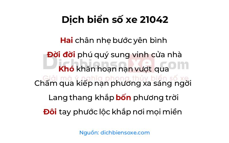 Dịch thơ biển số 21042