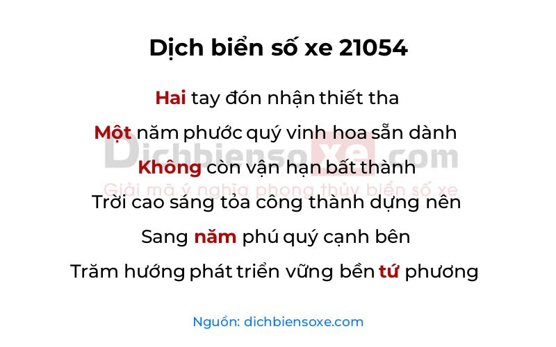 Dịch thơ biển số 21054