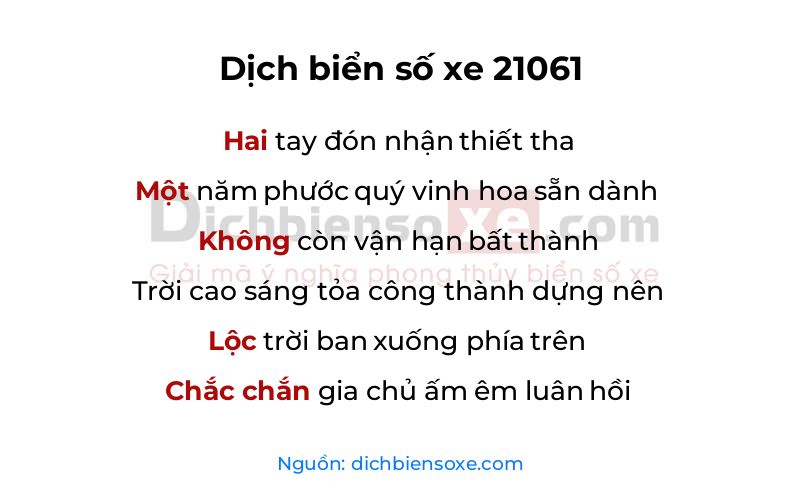 Dịch thơ biển số 21061