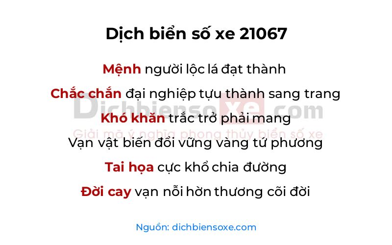 Dịch thơ biển số 21067