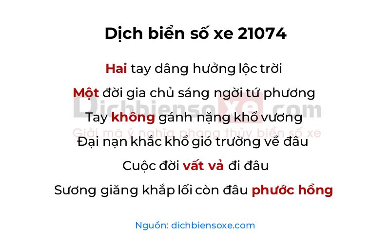 Dịch thơ biển số 21074