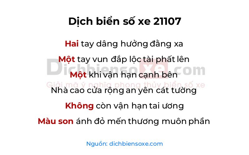 Dịch thơ biển số 21107
