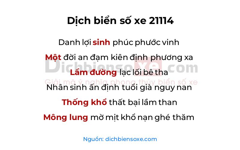 Dịch thơ biển số 21114