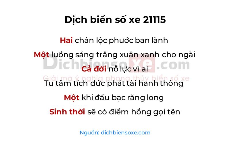 Dịch thơ biển số 21115