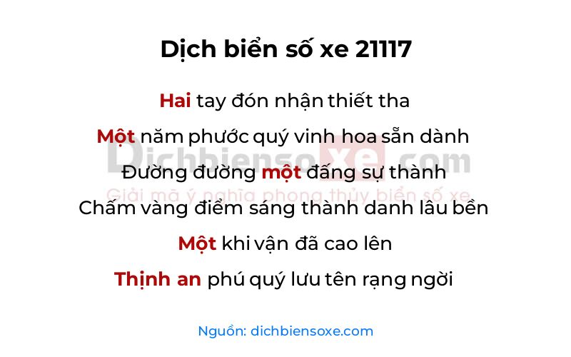Dịch thơ biển số 21117