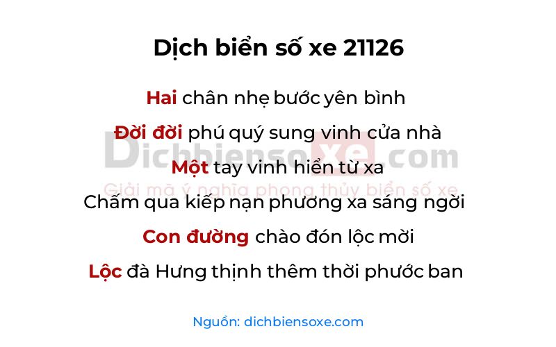 Dịch thơ biển số 21126