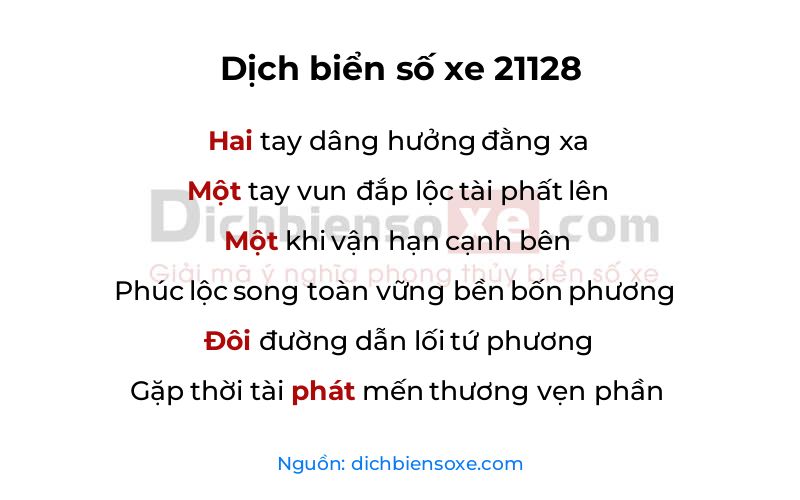 Dịch thơ biển số 21128
