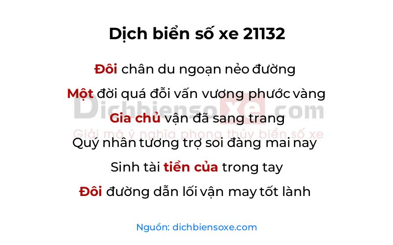 Dịch thơ biển số 21132