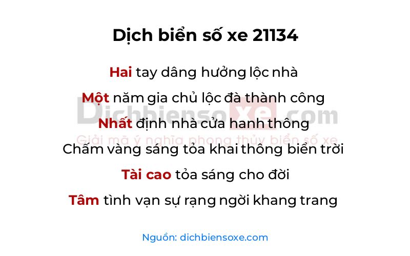 Dịch thơ biển số 21134