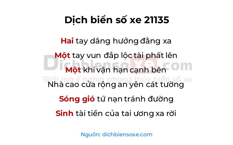 Dịch thơ biển số 21135