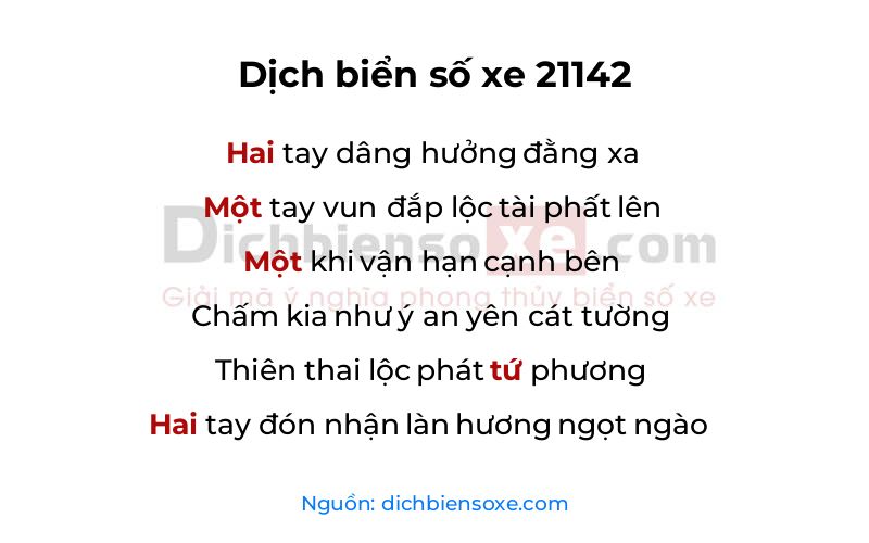 Dịch thơ biển số 21142