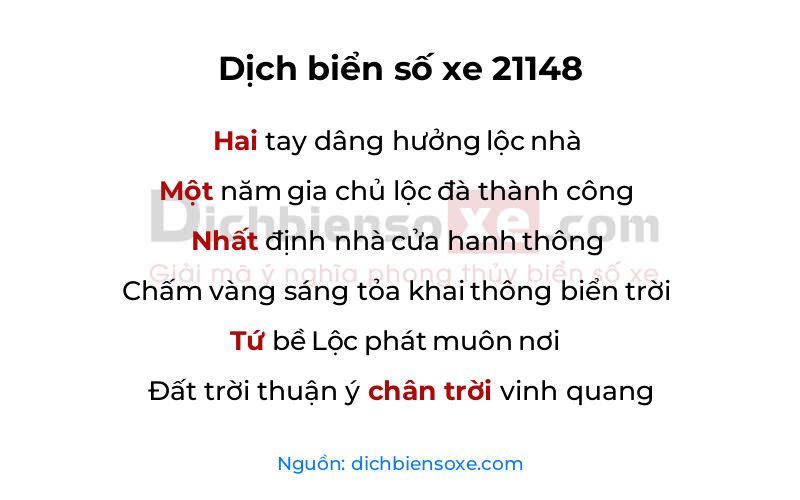 Dịch thơ biển số 21148