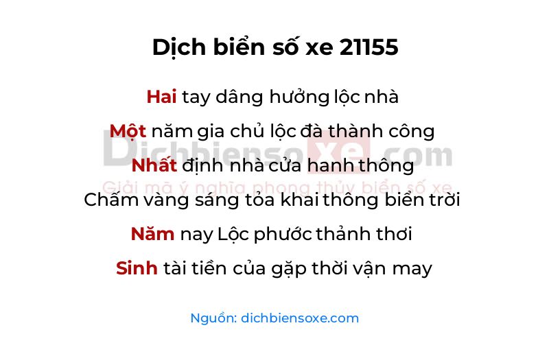 Dịch thơ biển số 21155