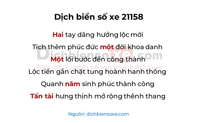 Dịch thơ biển số 21158