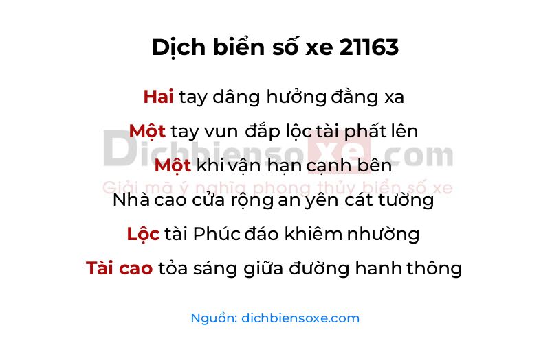 Dịch thơ biển số 21163