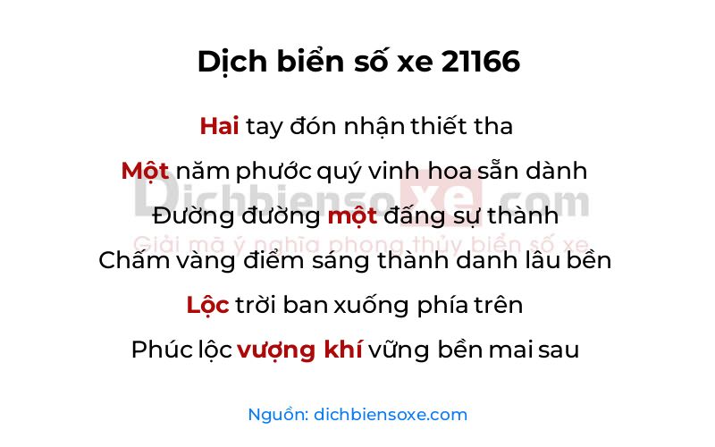 Dịch thơ biển số 21166
