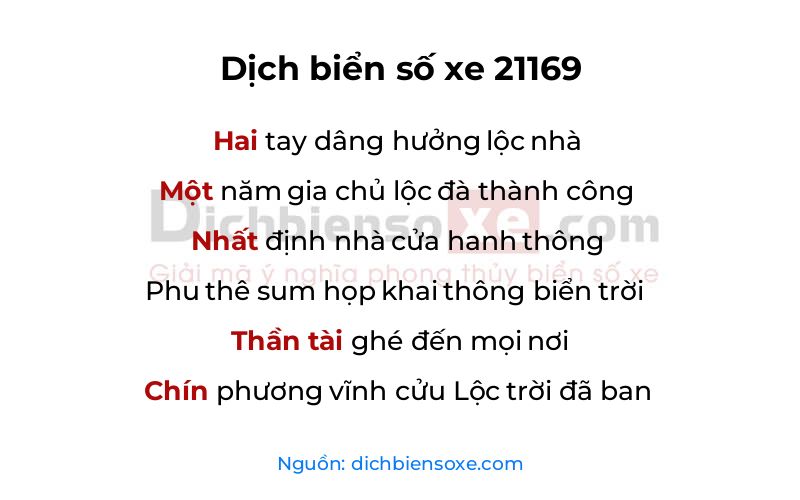 Dịch thơ biển số 21169