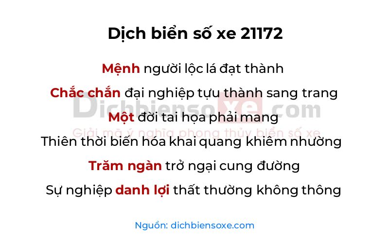 Dịch thơ biển số 21172