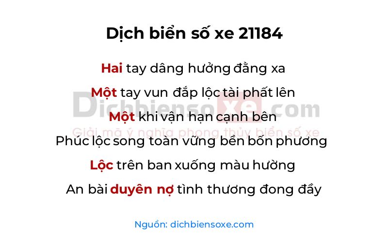 Dịch thơ biển số 21184