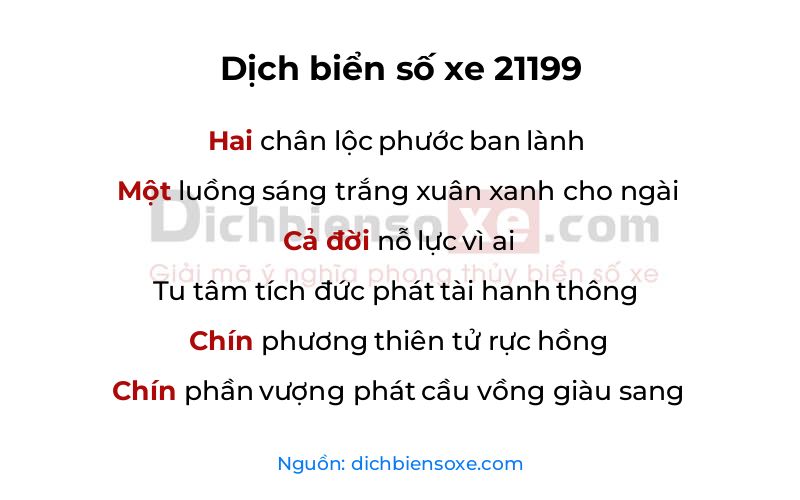 Dịch thơ biển số 21199