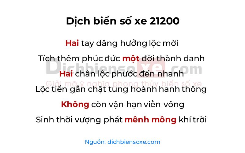 Dịch thơ biển số 21200