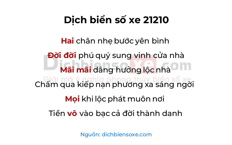 Dịch thơ biển số 21210