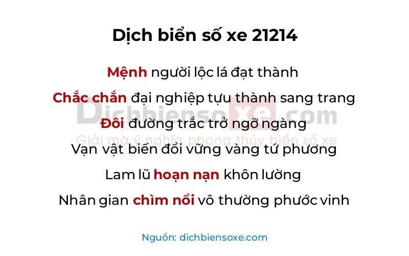 Dịch thơ biển số 21214