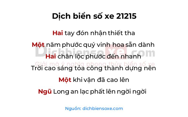 Dịch thơ biển số 21215