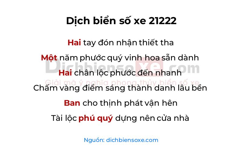 Dịch thơ biển số 21222