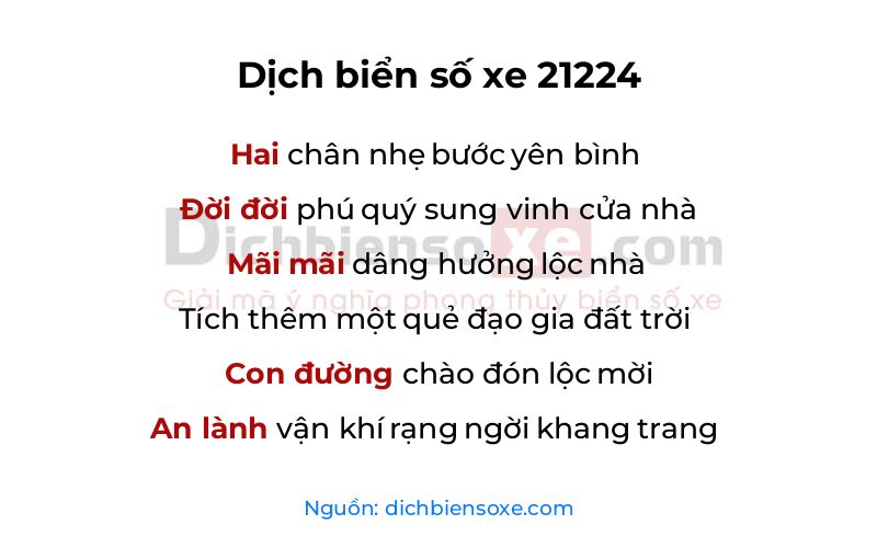 Dịch thơ biển số 21224