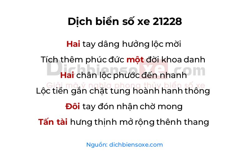 Dịch thơ biển số 21228