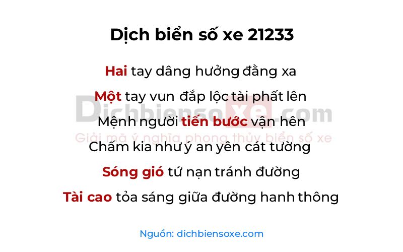 Dịch thơ biển số 21233