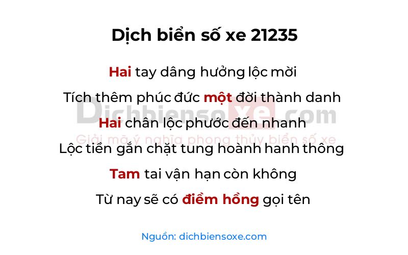 Dịch thơ biển số 21235