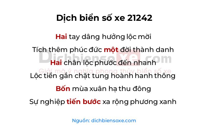 Dịch thơ biển số 21242