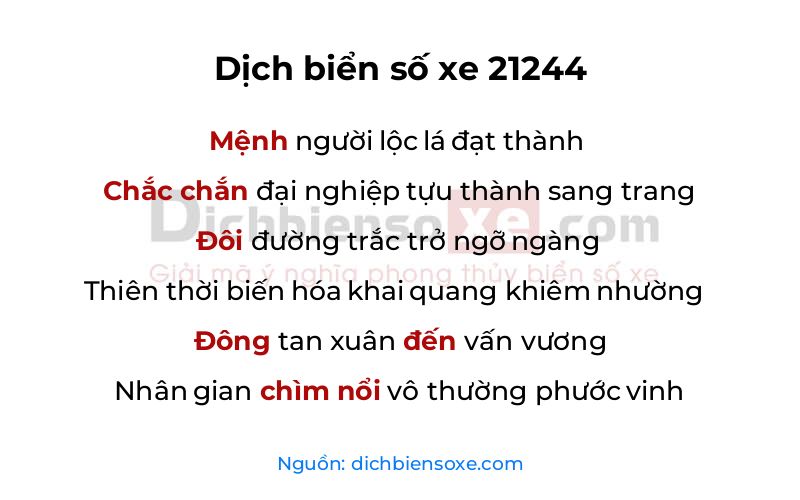 Dịch thơ biển số 21244