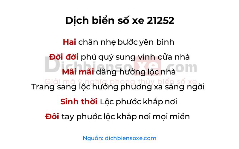 Dịch thơ biển số 21252