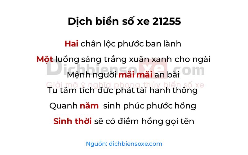 Dịch thơ biển số 21255
