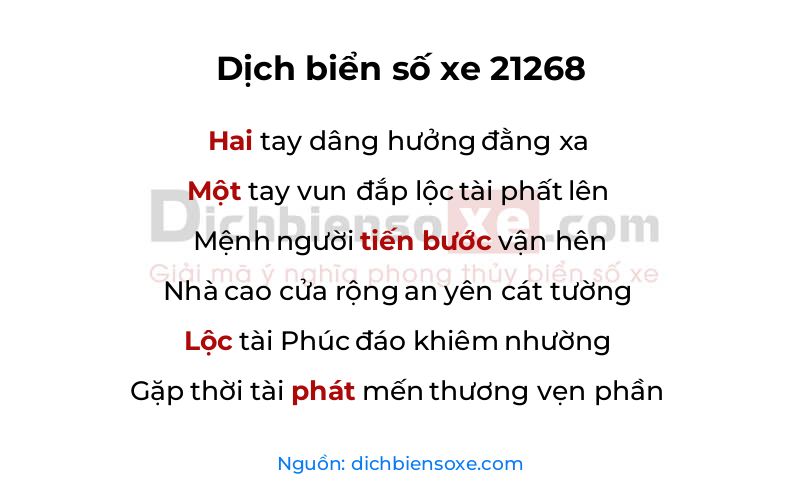 Dịch thơ biển số 21268