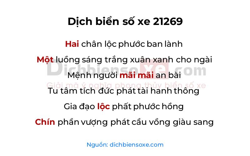 Dịch thơ biển số 21269