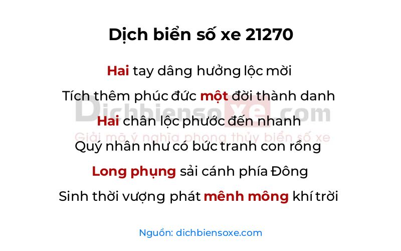 Dịch thơ biển số 21270