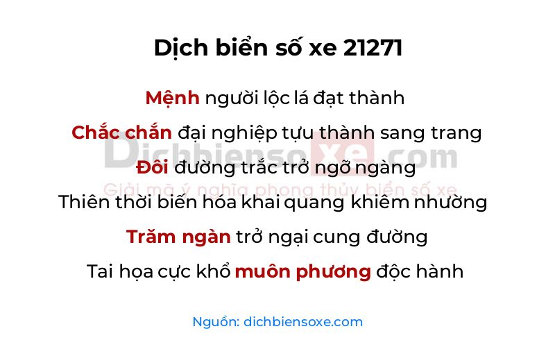 Dịch thơ biển số 21271